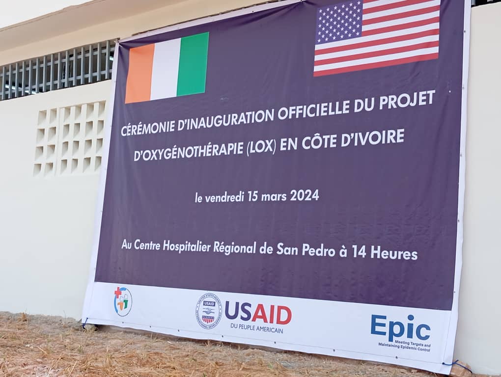 liquid oxygen systems assisted by USAID are installed in Côte d’Ivoire