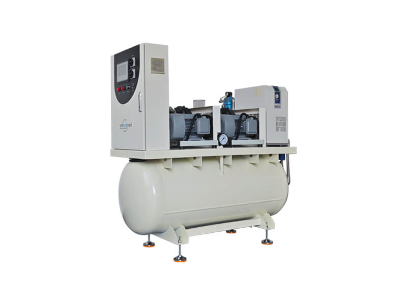 Skid-mounted oil free scroll air compressor